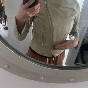 Schyia leather moto jacket Camel Color size 38